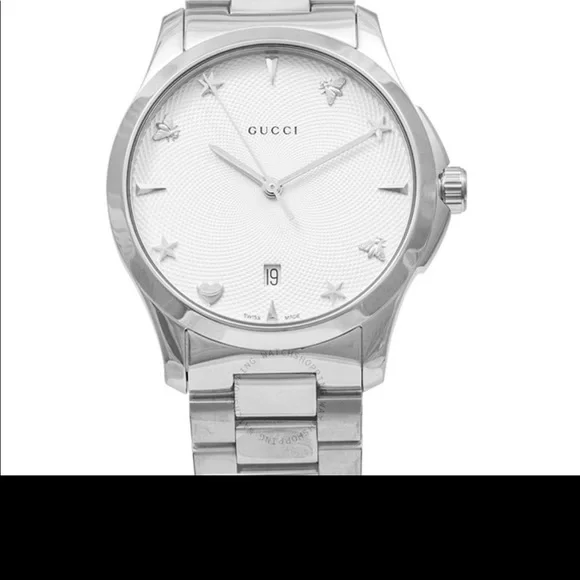 Gucci G-Timeless Quartz Silver Dial With Charms
Hour Markers Ladies Watch - Picture 2 of 8